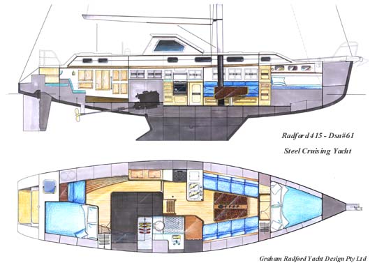 R415 steel cruising yacht - accom